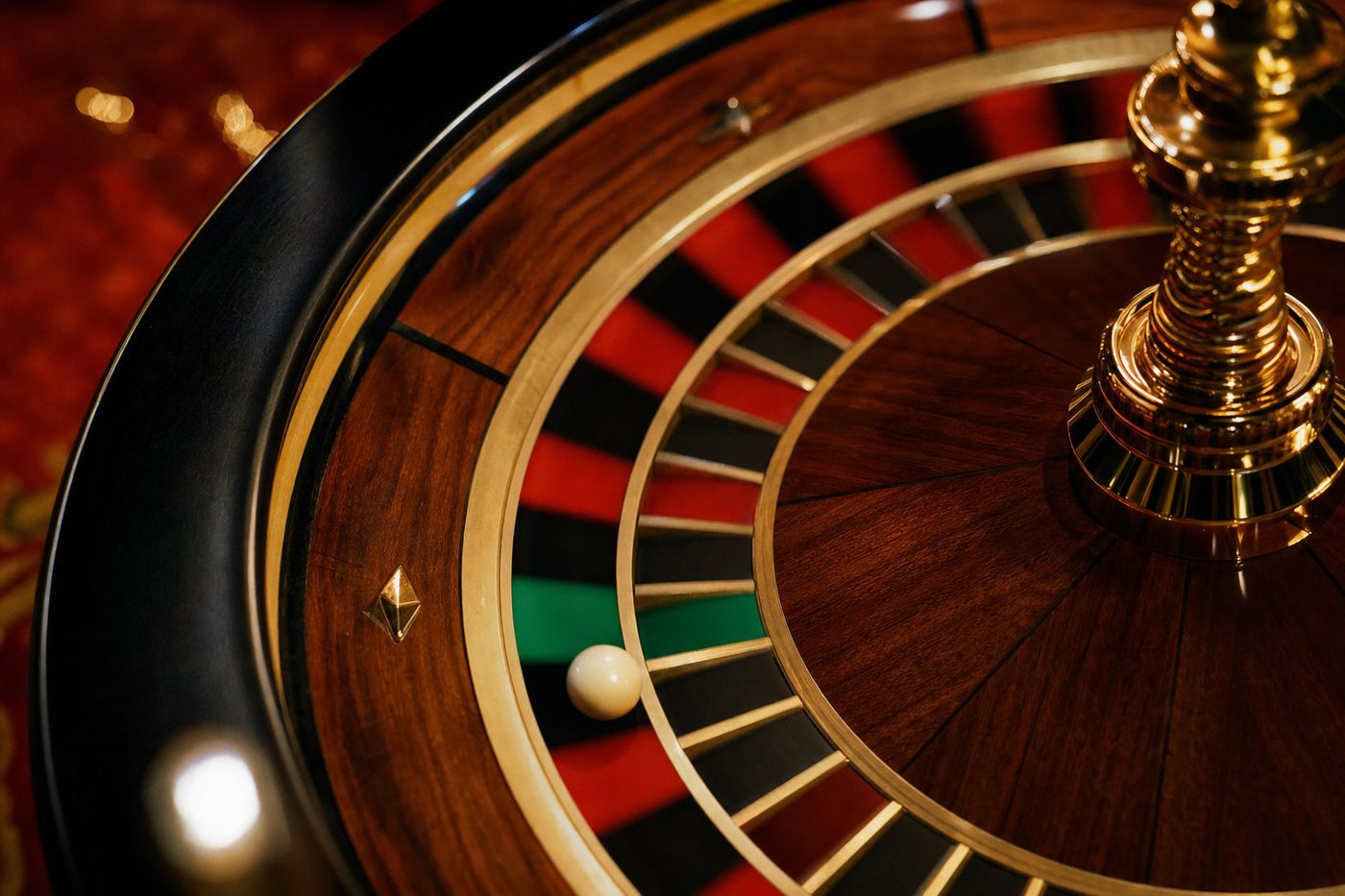 Manos colocando fichas sobre el tapete de una mesa de ruleta