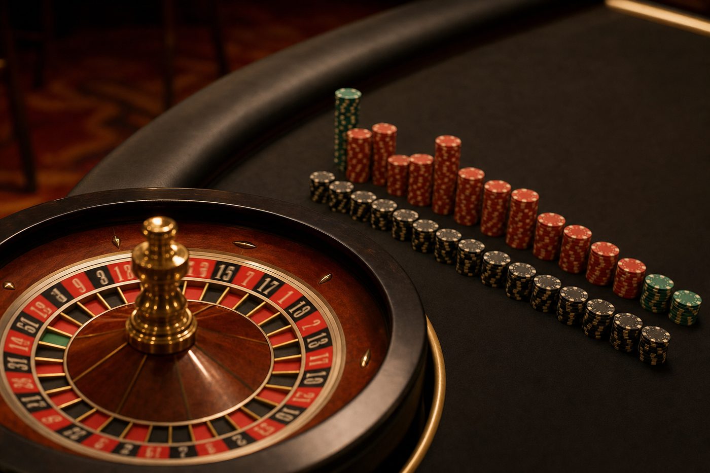 Rueda de ruleta girando con una visualización de probabilidades